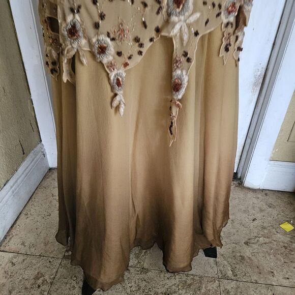 Miss New York Dress Collections Beige Sequence Gown size 18 - Picture 7 of 8